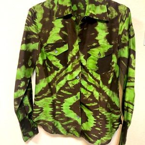 BCBG MAXAZRIA Emerald Green Tie Dye